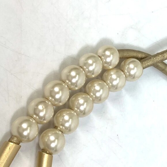 CHANEL 01C Faux pearl belt Leather Gold main image 6
